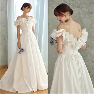 wedding dress white dress off shoulder